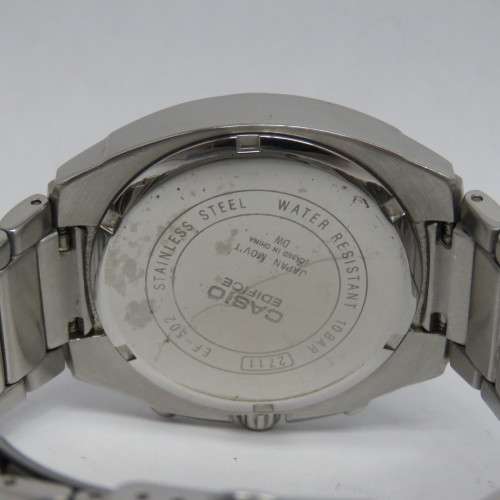 Casio Edifice Chronograph EF-502 mens quartz watch with blue dial