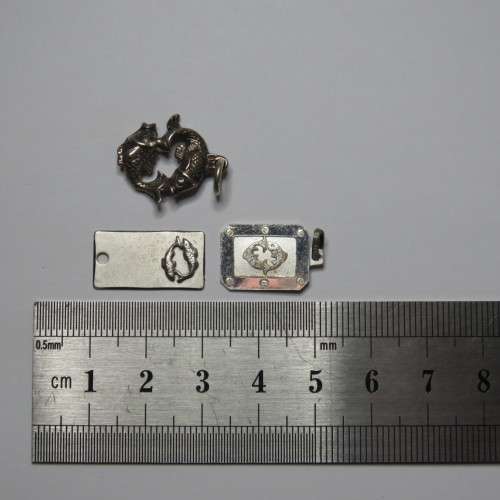 Lot of 3 Pisces Zodiac pendants - Some silver