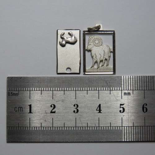 Pair of Aries Zodiac pendants - Both silver