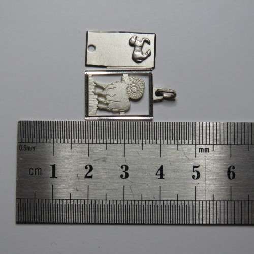 Pair of Aries Zodiac pendants - Both silver