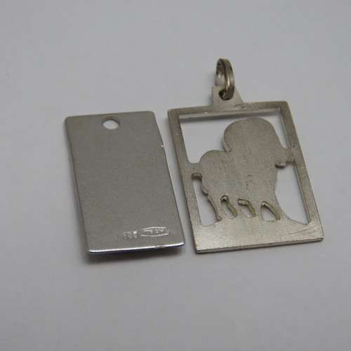 Pair of Aries Zodiac pendants - Both silver