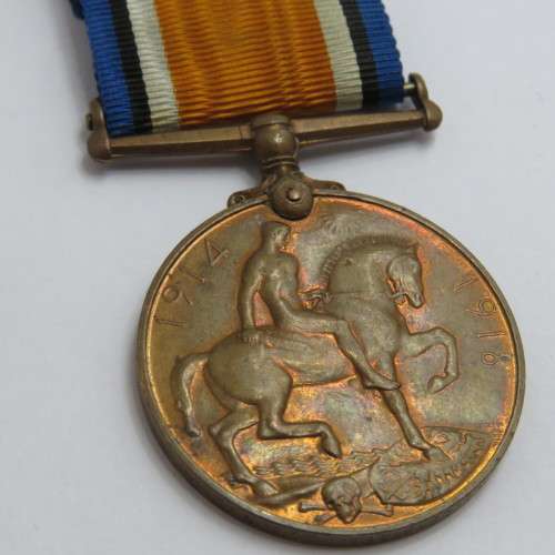 Rare WW1 Bronze War medal issued to 2Q435 Pte. I. Lekarapa of SA Native Labour Corps
