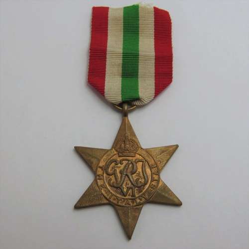 WW2 Italy Star issued to M26606 J Mathyse