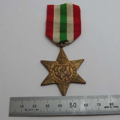 WW2 Italy Star issued to M26606 J Mathyse