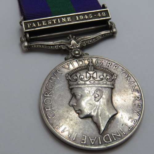 General Service medal Palestine 1945-48 issued to AS.6875 Sergeant J.Mofoka A.P.C