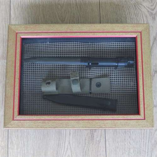 SADF R1 bayonet with sheath and frog in frame