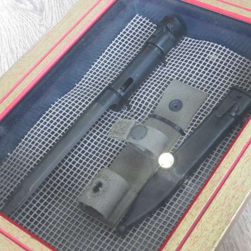 SADF R1 bayonet with sheath and frog in frame