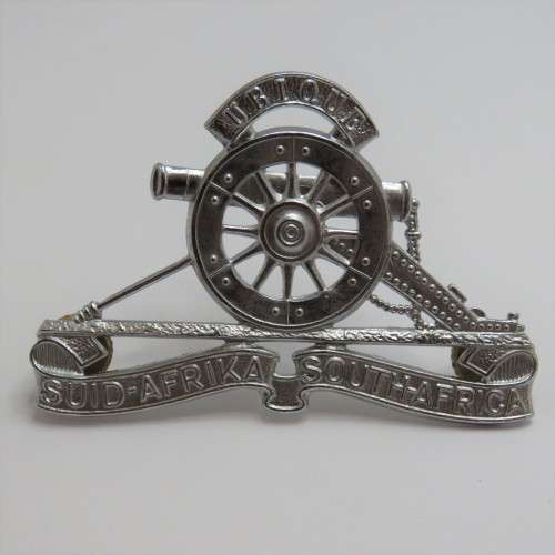 SADF Artillery cap badge - Chromed - Post 1976