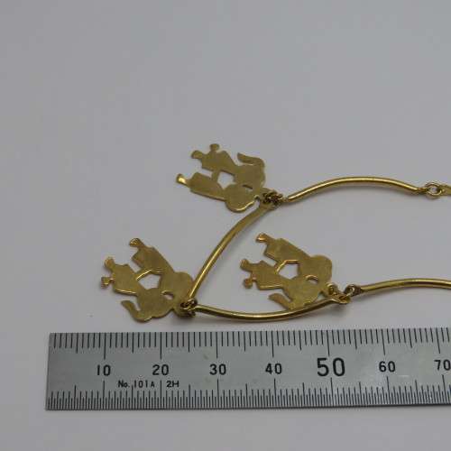 Vintage goldplated necklace with peanuts characters plus extra silver color necklace - Length 19 cm