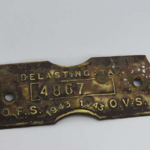 WW2 1943 Orange Free State 4W tax tag - #4867