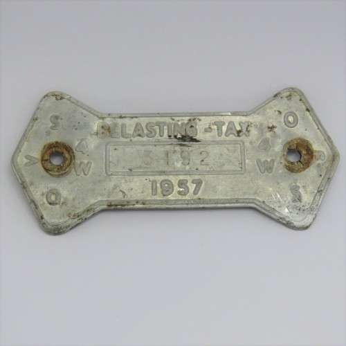 1957 Orange Freestate 4W tax tag - #3192