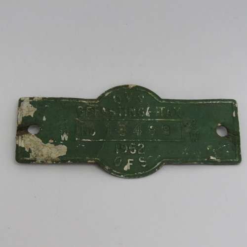 1962 Orange Free State 2W tax tag - #10489