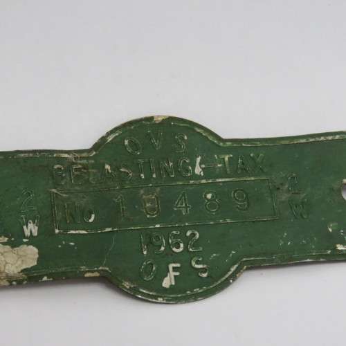 1962 Orange Free State 2W tax tag - #10489