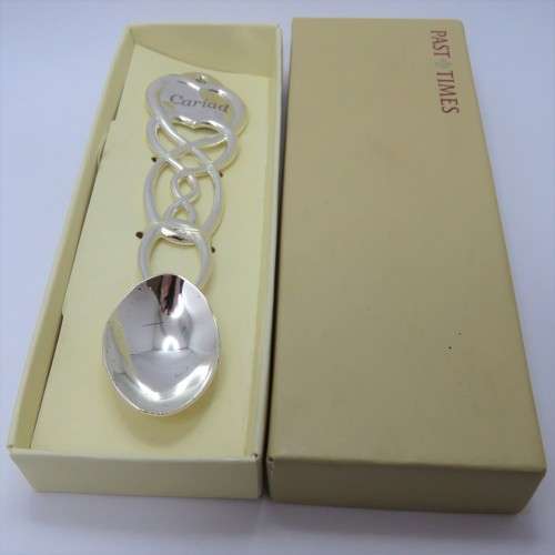 Past Times Cariad chrome plated spoon in original box
