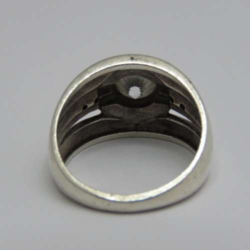 Sterling silver 925 ring with Cubic Zirconia - Size P - Weight 9,1 g
