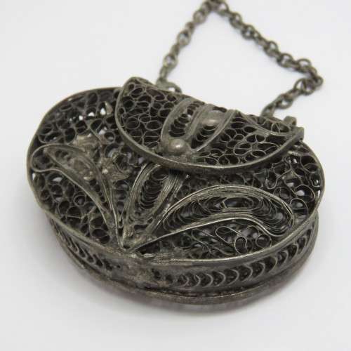 Vintage Filigree money box necklace - Length 38,5 cm