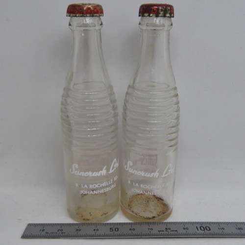 Pair of vintage Suncrush miniature cooldrink bottles