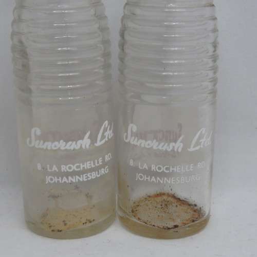 Pair of vintage Suncrush miniature cooldrink bottles