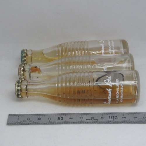 Lot of 3 vintage Suncrush Special miniature cooldrink bottles