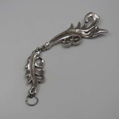 Vintage Fern design markasite double pendant