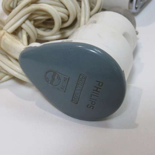 Vintage Philishave electric shaver in original box - With lightbulb adapter