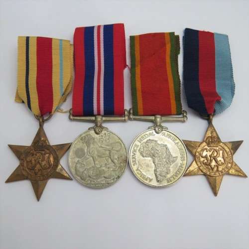 Set of 4 WW2 medals issued to 99745 A.J. Greyling