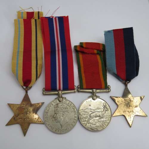 Set of 4 WW2 medals issued to 99745 A.J. Greyling