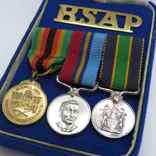 Rhodesian BSAP long service miniature medal set