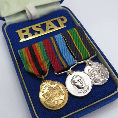 Rhodesian BSAP long service miniature medal set