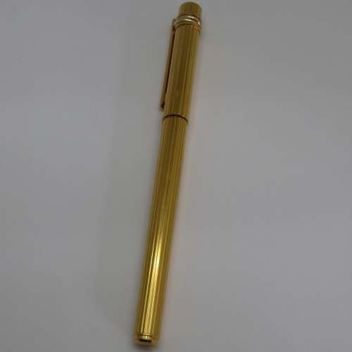 Original Cartier Gold Plated fountain pen with 18kt gold nib - Excellent condition - Serial A58267