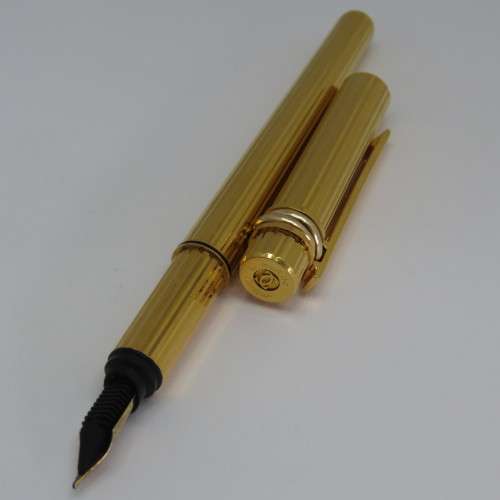 Original Cartier Gold Plated fountain pen with 18kt gold nib - Excellent condition - Serial A58267