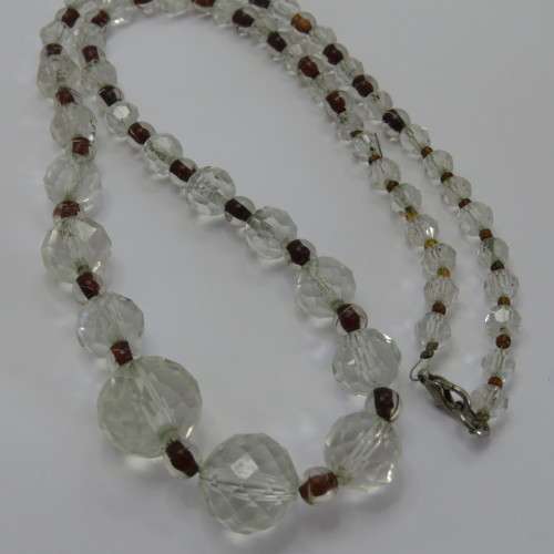 Vintage Crystal beads necklace - Length 29 cm (closed)