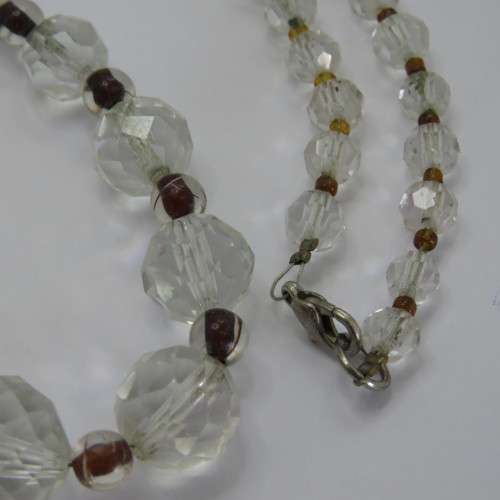 Vintage Crystal beads necklace - Length 29 cm (closed)