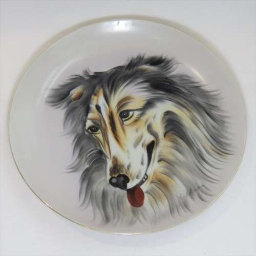 Lamode Handpainted border collie plate
