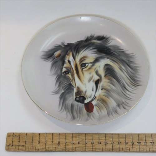 Lamode Handpainted border collie plate