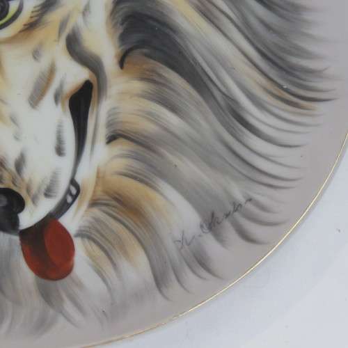 Lamode Handpainted border collie plate