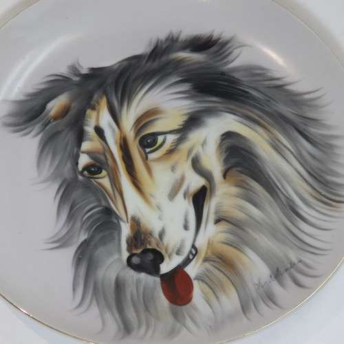 Lamode Handpainted border collie plate
