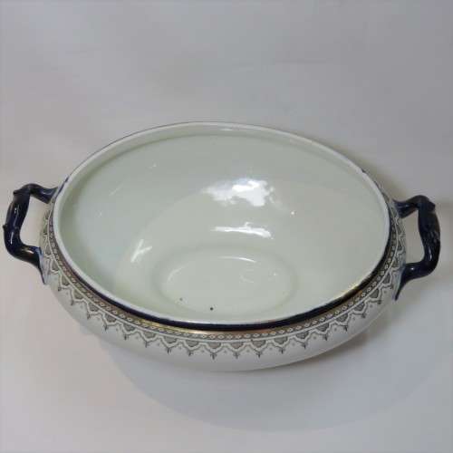 Antique Royal Doulton Belmont Cobalt Blue serving dish with lid