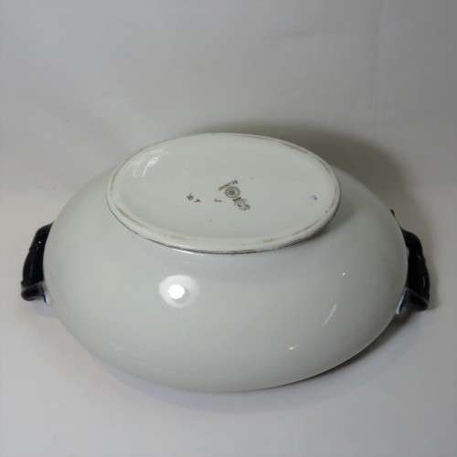 Antique Royal Doulton Belmont Cobalt Blue serving dish with lid
