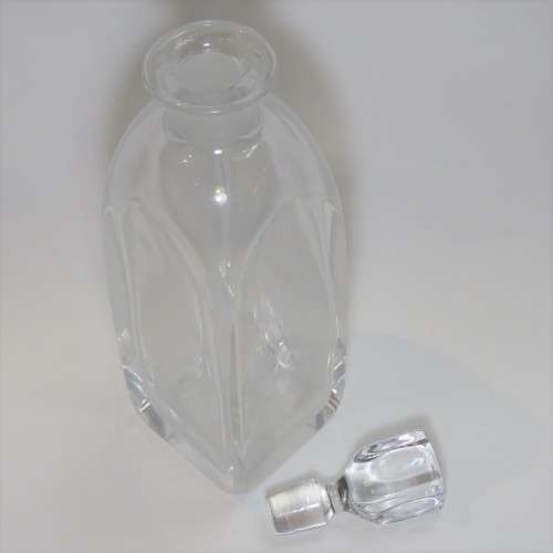 Heavy Lead glass liquor decanter - Stained inside - 29 cm high