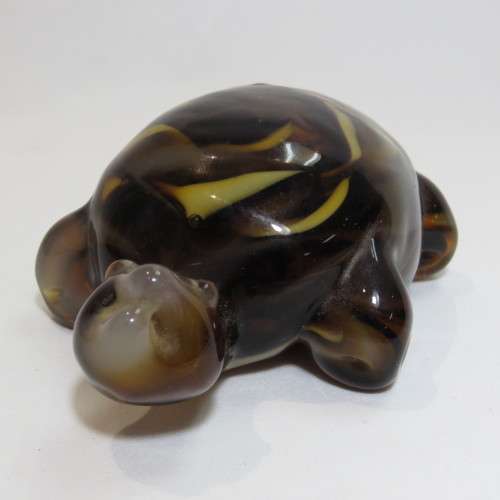 Vintage handmade glass tortoise paperweight