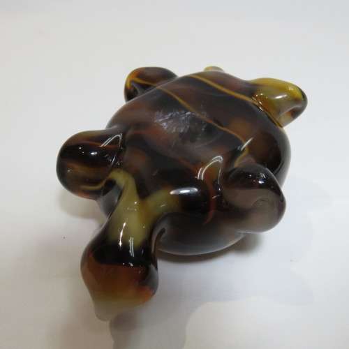 Vintage handmade glass tortoise paperweight