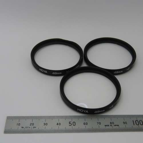 Hoya 49 mm lens filter set of 3