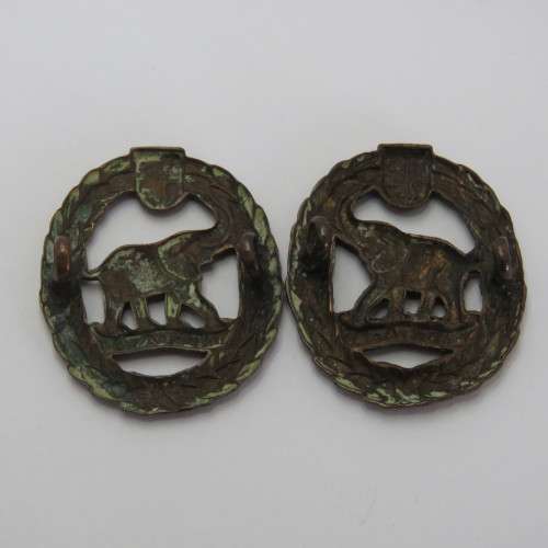 Pair of SA Army Non-European Service collar badges