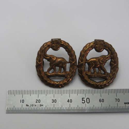 Pair of SA Army Non-European Service collar badges