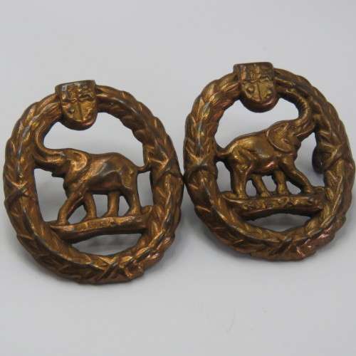 Pair of SA Army Non-European Service collar badges