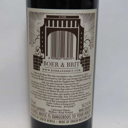 2009 Boer and Brit The General wine bottle collectors edition - Sealed