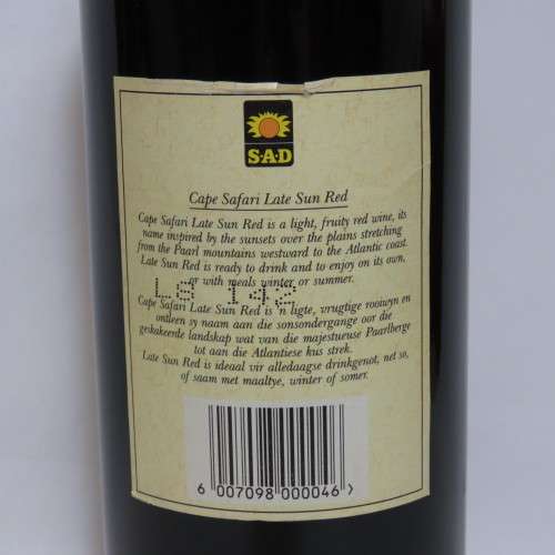 Korrektiewe Dienste Boksburg Manne-Aand wine bottle signed by Patricia Lewis