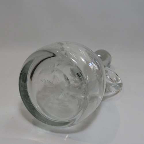 Vintage Czechoslovakian cut glass vinegar/olive oil jug with lid