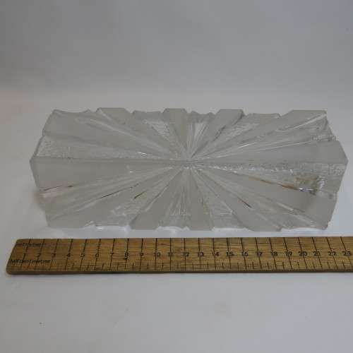 Vintage heavy glass flower pot